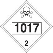 4-Digit DOT Placards: Hazard Class 2 - 1017 (Chlorine)