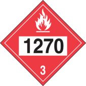 4-Digit DOT Placard: Hazard Class 3 - 1270 (Petroleum Oil)