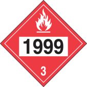 4-Digit DOT Placards: Hazard Class 3 - 1999 (Asphalt, Tars)