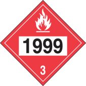 4-Digit DOT Placards: Hazard Class 3 - 1999 (Asphalt, Tars)