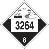 4-Digit DOT Placards: Hazard Class 8 - 3264 (Corrosive Liquid, Acidic, Inorganic)