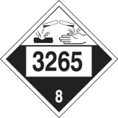 4-Digit DOT Placard: Hazard Class 8 - 3265 (Organic Acidic Corrosive Liquid)