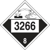 4-Digit DOT Placard: Hazard Class 8 - 3266 (Inorganic Acidic Corrosive Liquid)