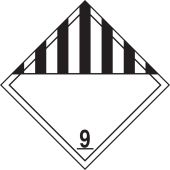 DOT Placard: Hazard Class 9 - Miscellaneous Dangerous Goods