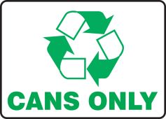 Safety Sign: (Graphic) Cans Only
