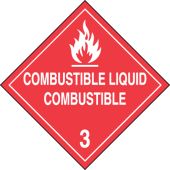 Spanish Bilingual DOT Placard: Hazard Class 3 - Combustible Liquid