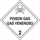 Bilingual DOT Placard: Hazard Class 2 - Poison Gas