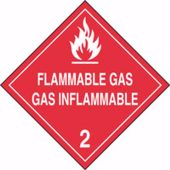 DOT Placard: Hazard Class 2 - Gases (Flammable Gas - Gas Inflammable)