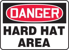 OSHA Danger Safety Sign: Hard Hat Area