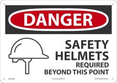 OSHA Danger Safety Sign: Safety Helmets Required Beyond This Point