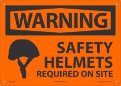 OSHA Warning Safety Sign: Safety Helmets Required On Site