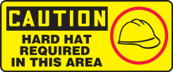 OSHA Caution Safety Sign: Hard Hat Required In This Area