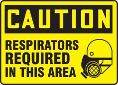 OSHA Caution Safety Sign: Respirators Required In This Area