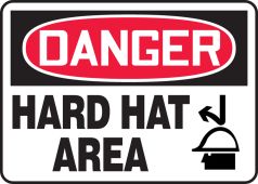 OSHA Danger Safety Sign: Hard Hat Area