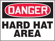 BIGSigns™ OSHA Danger Safety Sign: Hard Hat Area