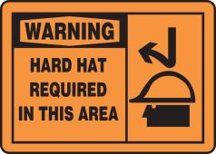 OSHA Warning Safety Sign: Hard Hat Required In This Area