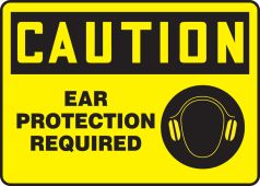 OSHA Caution Safety Sign: Ear Protection Required