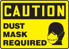 OSHA Caution Safety Sign: Dust Mask Required