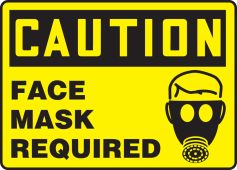 OSHA Caution Safety Sign: Face Mask Required