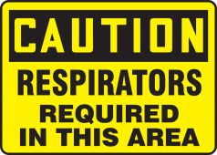 OSHA Caution Safety Sign: Respirators Required In This Area