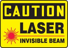 OSHA Caution Safety Sign: Laser - Invisible Beam