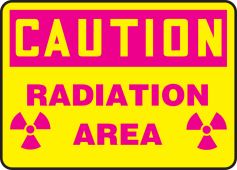 OSHA Caution Safety Sign: Radiation Area