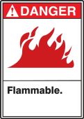 ANSI Danger Safety Sign: Flammable