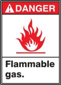 ANSI Danger Safety Sign: Flammable Gas