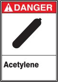 ANSI Danger Safety Sign: Acetylene