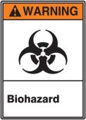 ANSI Warning Safety Sign: Biohazard