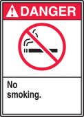 ANSI Danger Safety Sign: No Smoking