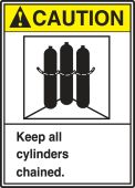 ANSI Caution Safety Label: Keep All Cylinders Chained.