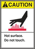 ANSI Caution Safety Labels: Hot Surface - Do Not Touch.