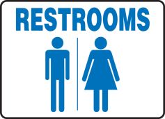 Safety Sign: Restrooms (Men and Women)