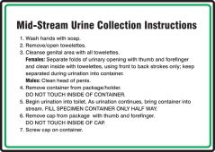 Safety Sign: Mid-Stream Urine Collection Instructions