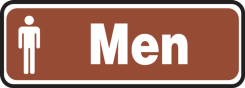 Restroom Sign: Men (Brown)