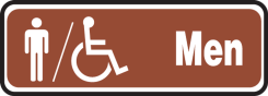 MEN ACCESSIBLE RESTROOM SIGN - BROWN