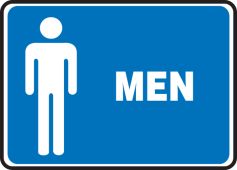 Safety Sign: (Graphic) Men (Blue Background)