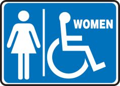 Restroom Sign: Handicapped Accessible Women Restroom