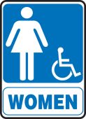 Restroom Sign: Handicap Accessible Women Restroom (Portrait)