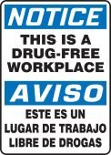 Bilingual OSHA Notice Safety Sign: This Is A Drug-Free Workplace