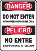 Bilingual OSHA Danger Safety Sign: Do Not Enter