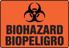 Bilingual Safety Sign: Biohazard