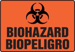 Bilingual Safety Sign: Biohazard