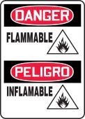 Bilingual OSHA Danger Safety Sign: Flammable