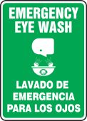 Bilingual Safety Sign: Emergency Eye Wash