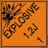 DOT Shipping Labels: Hazard Class 1: Explosive 1.2J