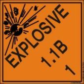 DOT Shipping Labels: Hazard Class 1: Explosive 1.1B