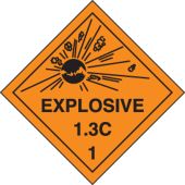 DOT Shipping Labels: Hazard Class 1: Explosive 1.3C