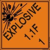 DOT Shipping Labels: Hazard Class 1: Explosive 1.1F